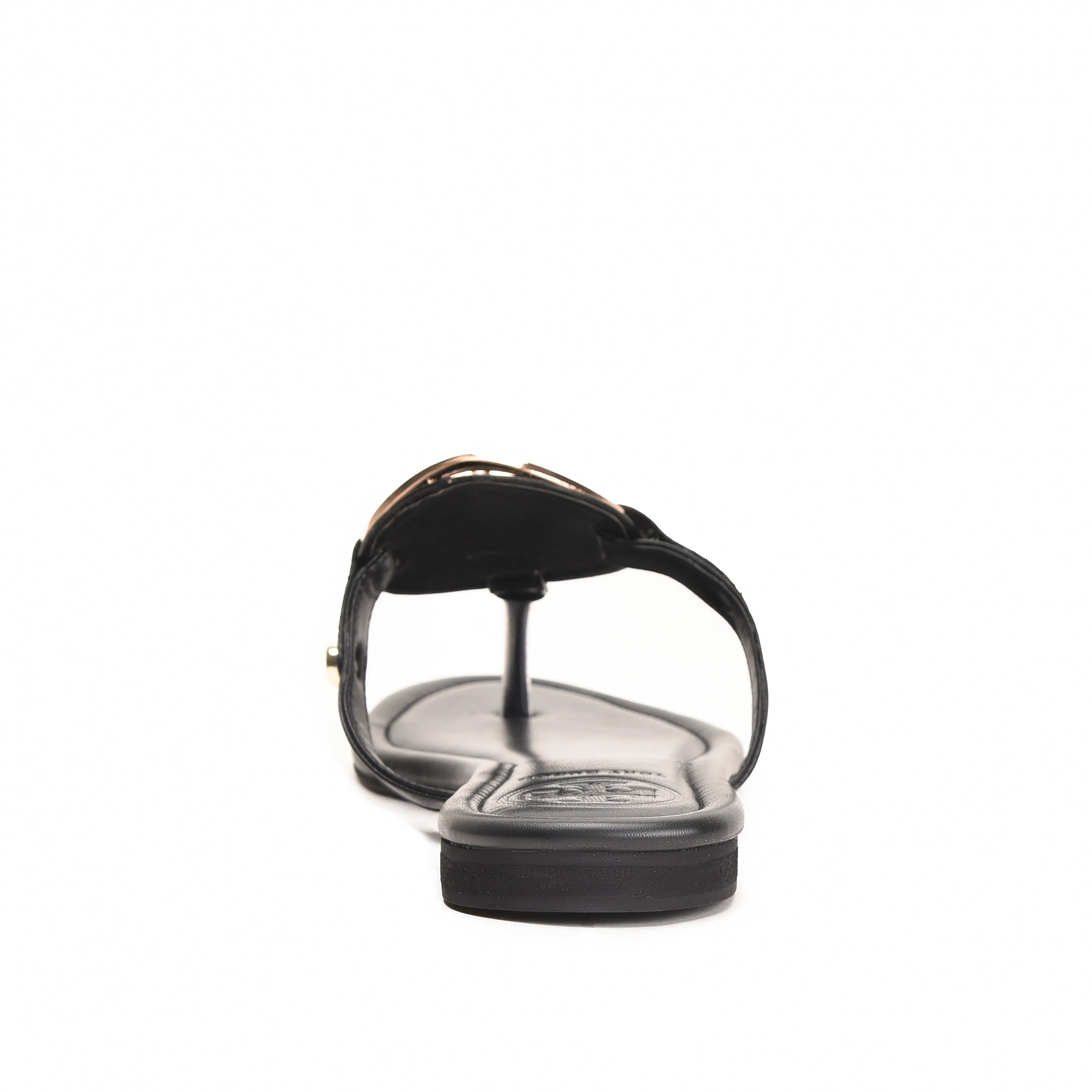 Elegant Black Leather Slippers | 761R-C