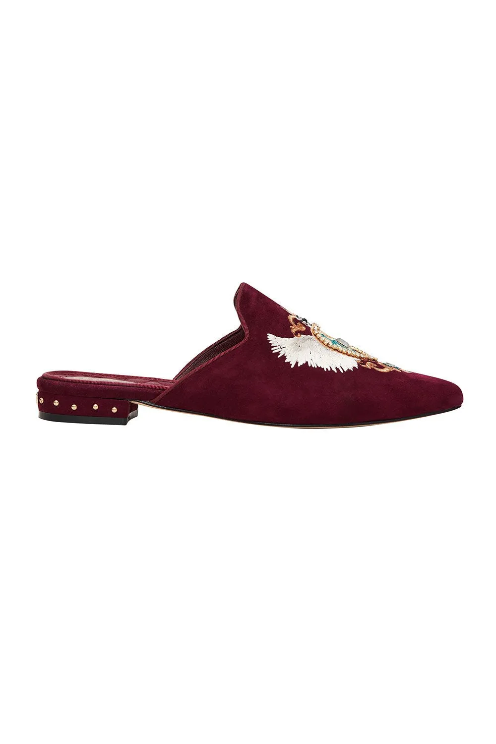 EMBROIDERED SLIPPER BURGUNDY