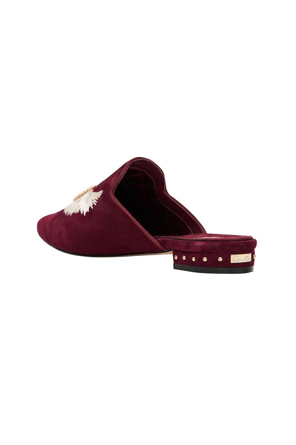 EMBROIDERED SLIPPER BURGUNDY