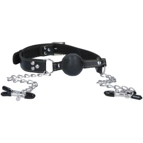 Fetish Fantasy Extreme Ball Gag & Nipple Clamps