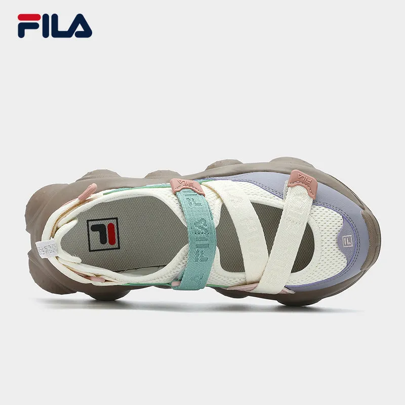 FILA CORE FRAGOLA FASHION MODERNO Women's Sandal Shoes (White-Grey / Cream-Brown)