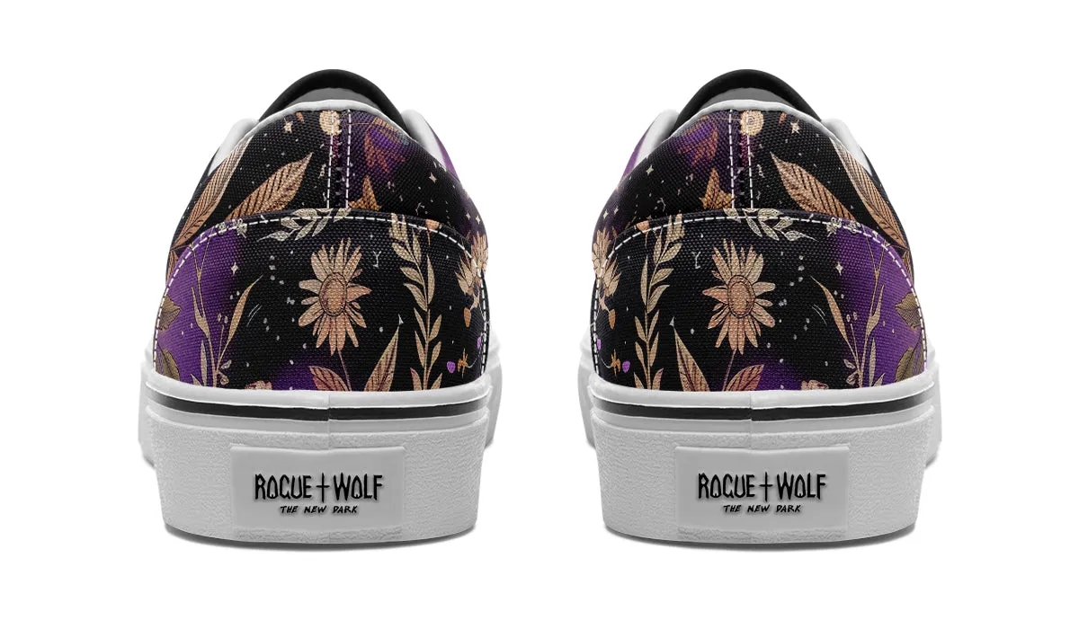 Galactic Bloom Street Sneakers - Premium Vegan Canvas Sneakers with Durable Waffle Soles