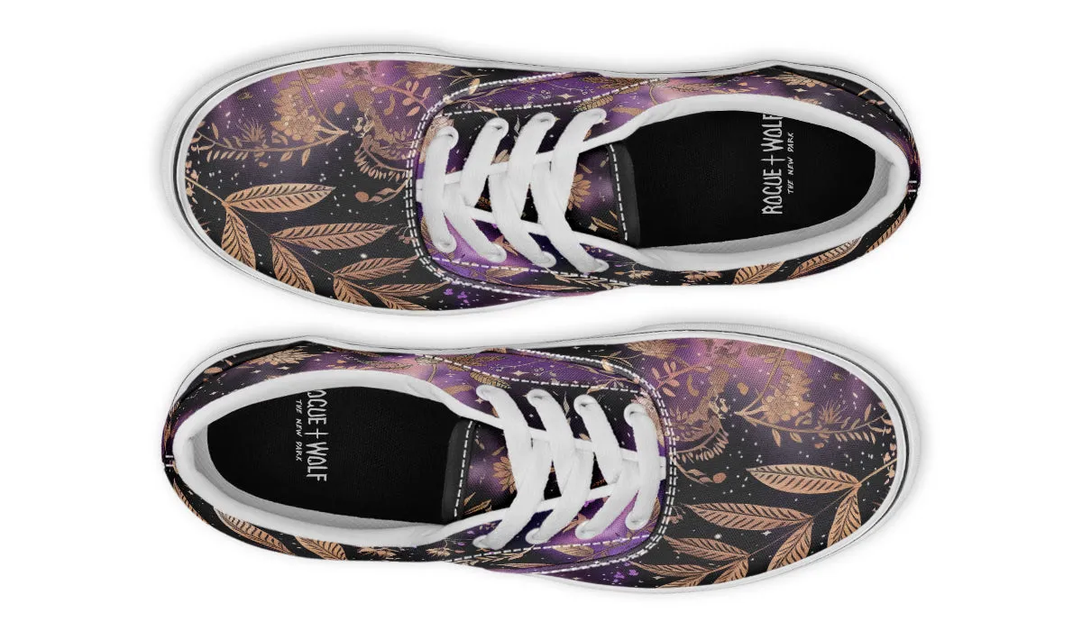 Galactic Bloom Street Sneakers - Premium Vegan Canvas Sneakers with Durable Waffle Soles