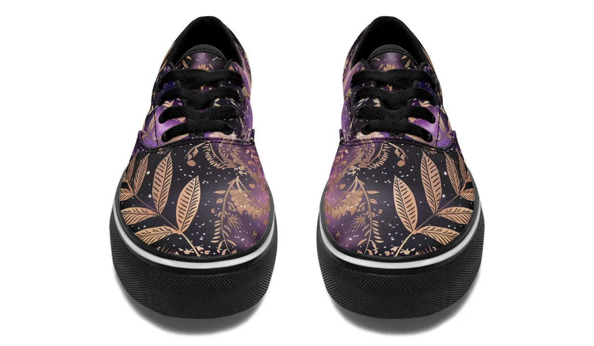 Galactic Bloom Street Sneakers - Premium Vegan Canvas Sneakers with Durable Waffle Soles