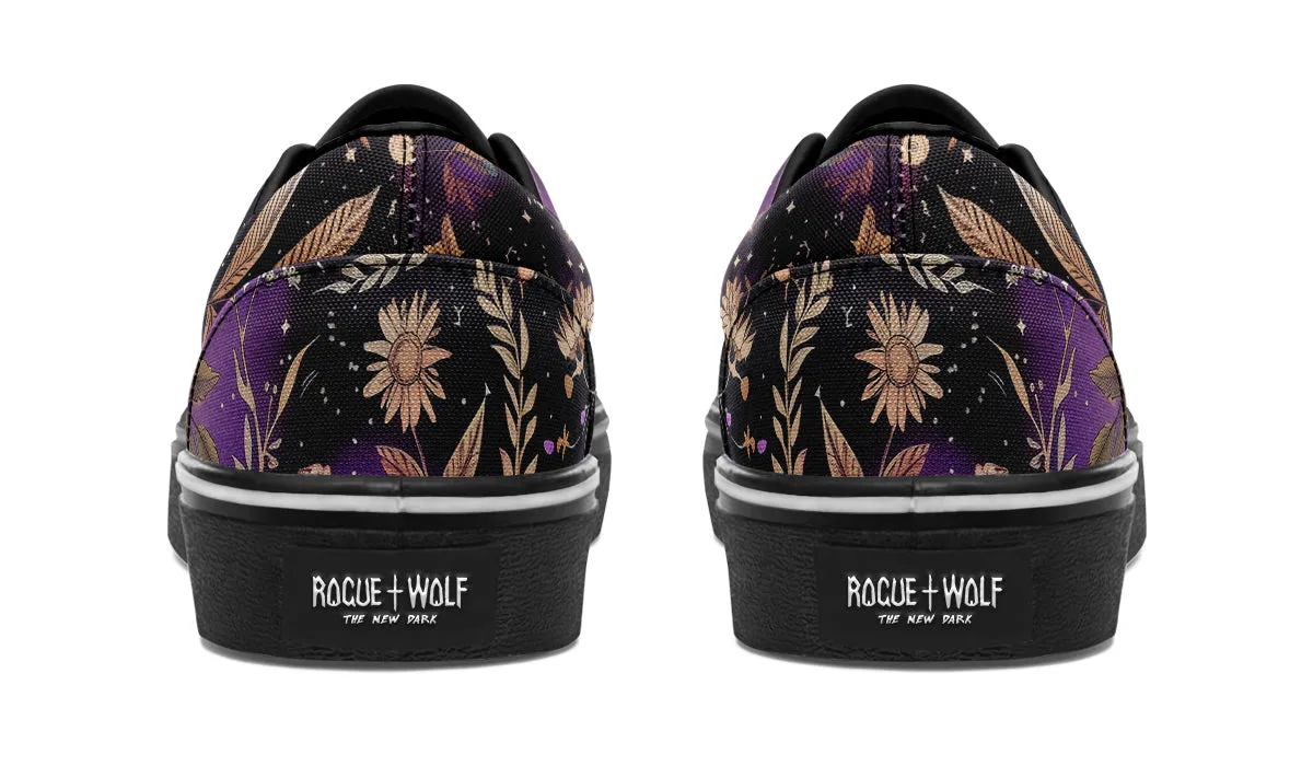 Galactic Bloom Street Sneakers - Premium Vegan Canvas Sneakers with Durable Waffle Soles