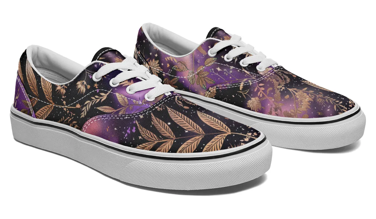 Galactic Bloom Street Sneakers - Premium Vegan Canvas Sneakers with Durable Waffle Soles