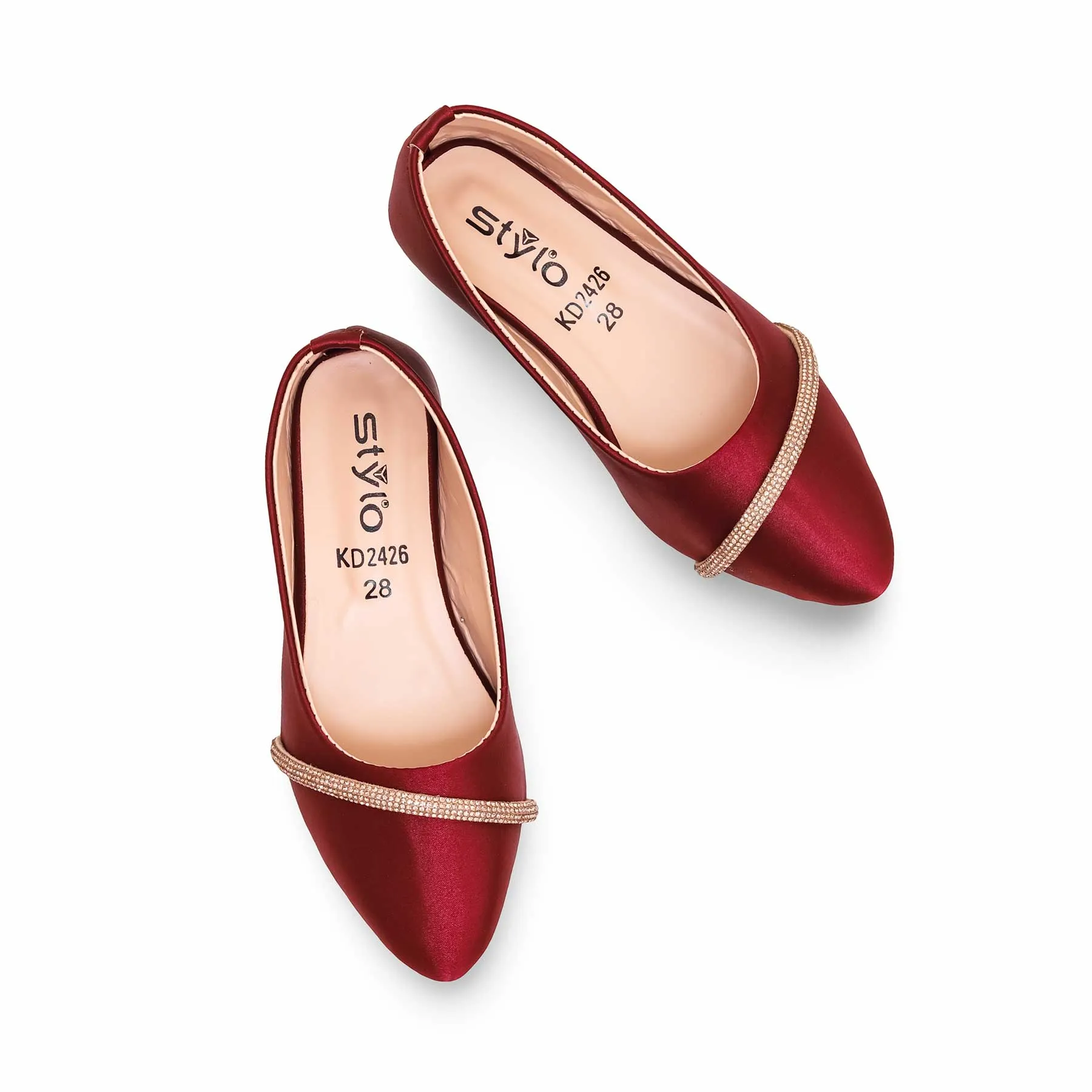 Girls Maroon Formal Pumps KD2426