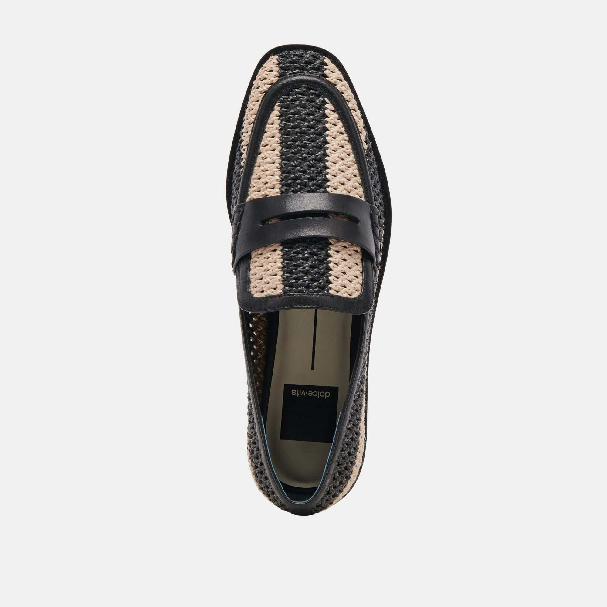 HALLEY FLATS BLACK MULTI RAFFIA