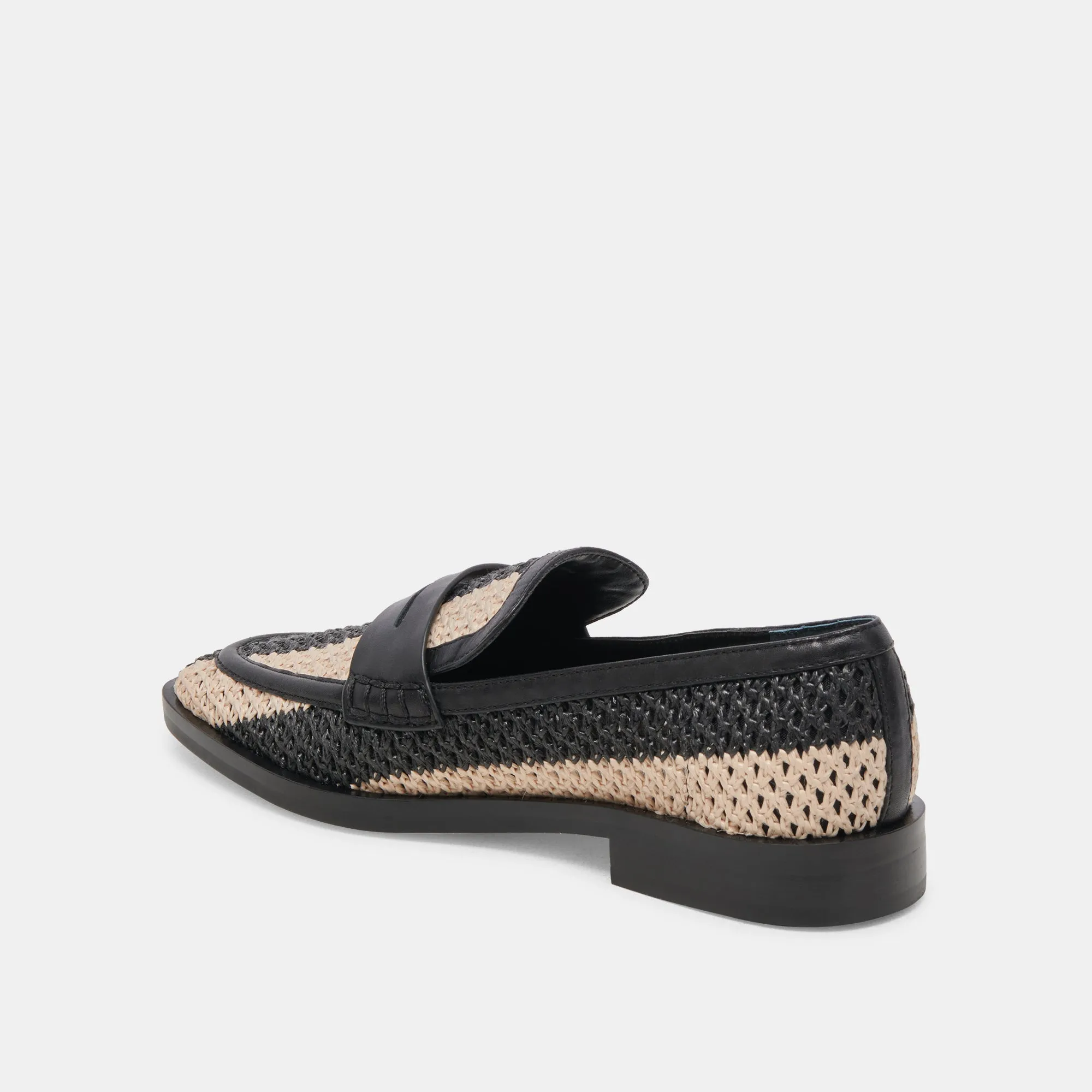 HALLEY FLATS BLACK MULTI RAFFIA