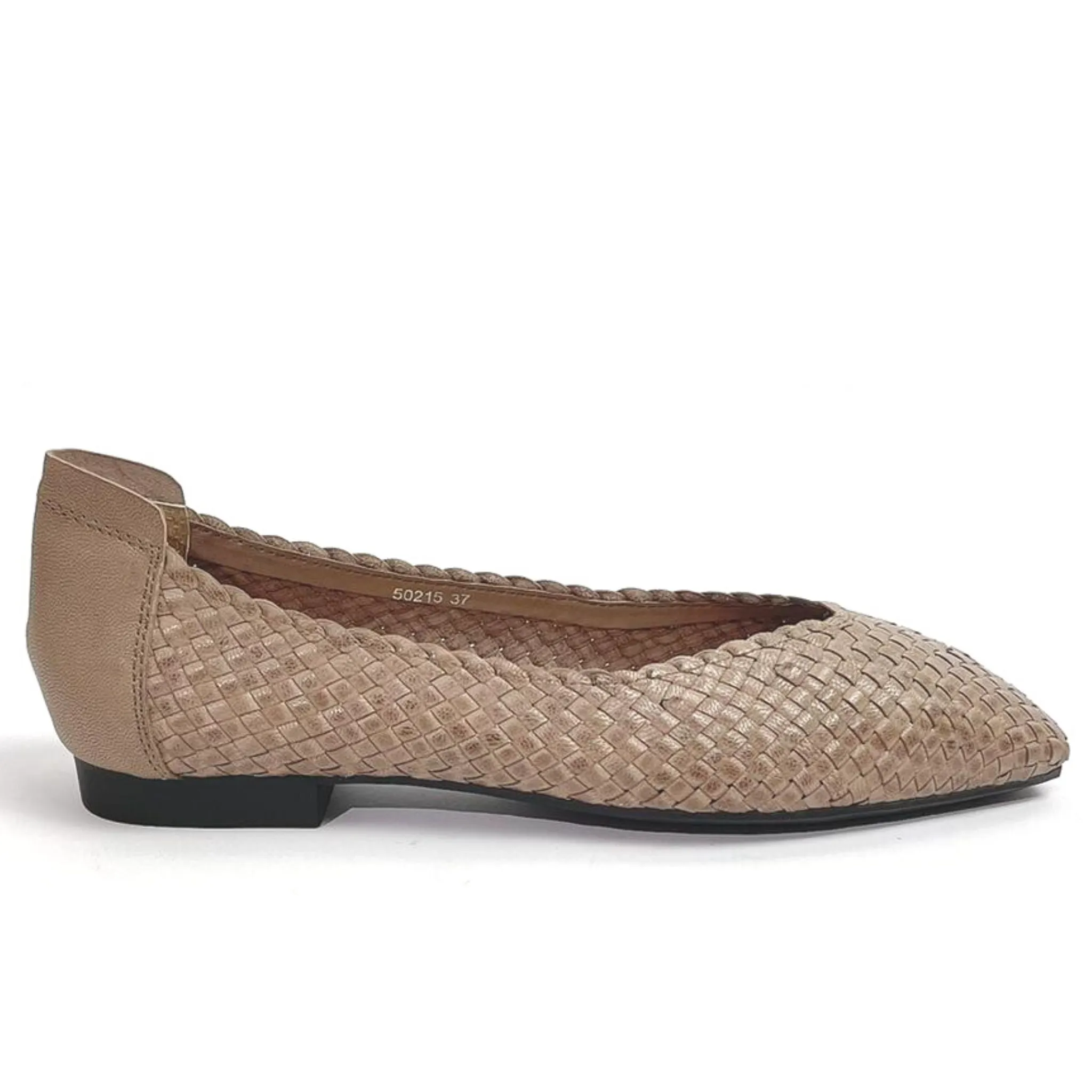 Handwoven square front flat pumps - 50215