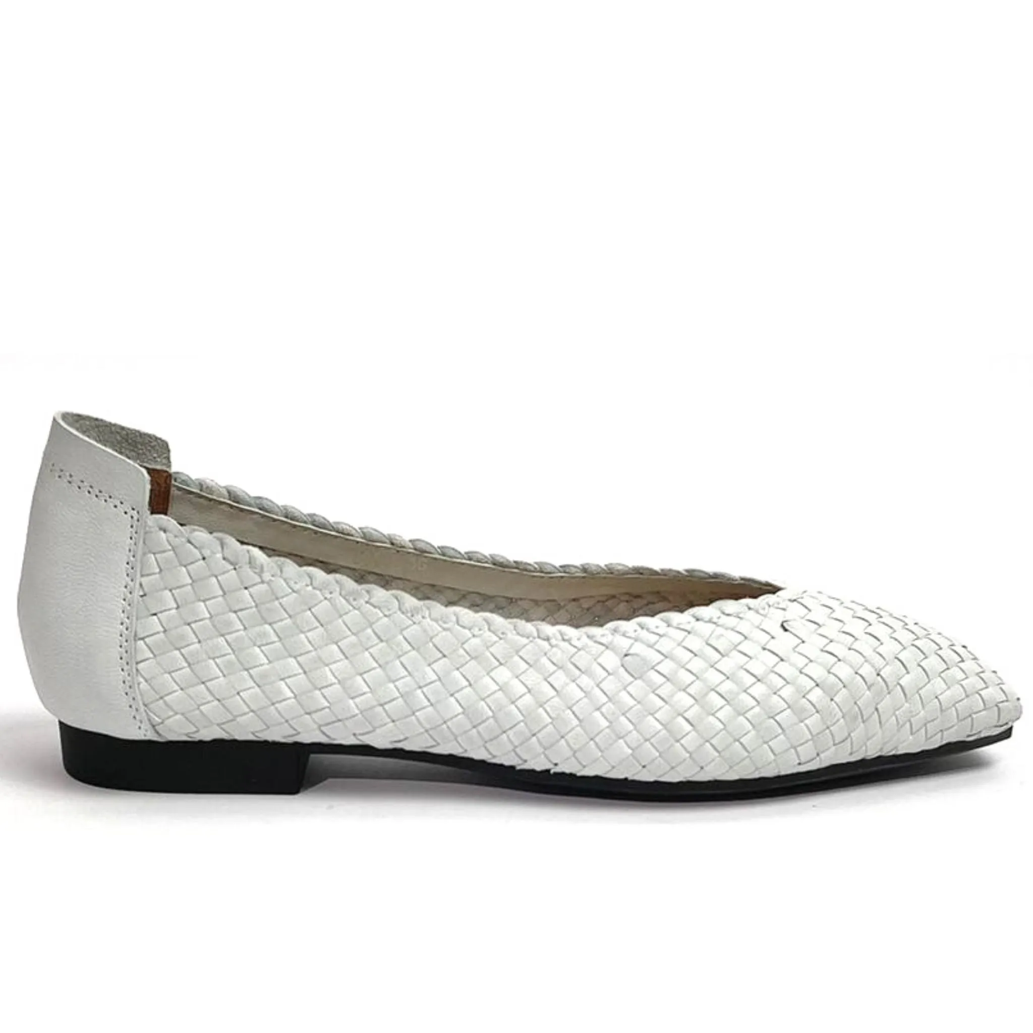 Handwoven square front flat pumps - 50215