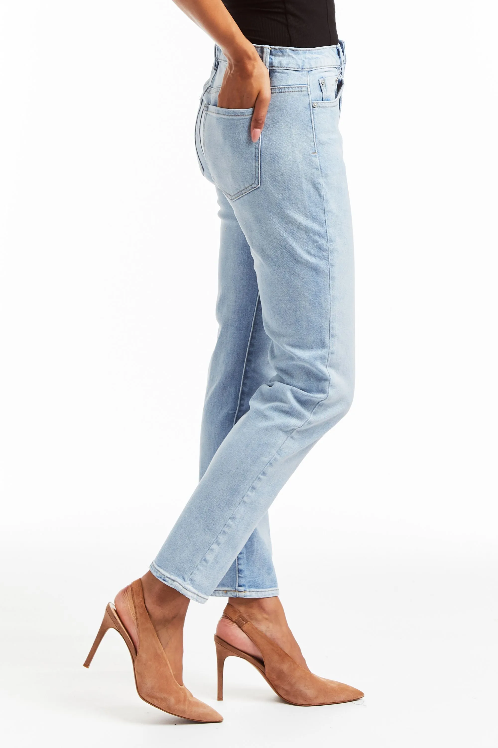 High Rise Slim Straight Jean In Indigo