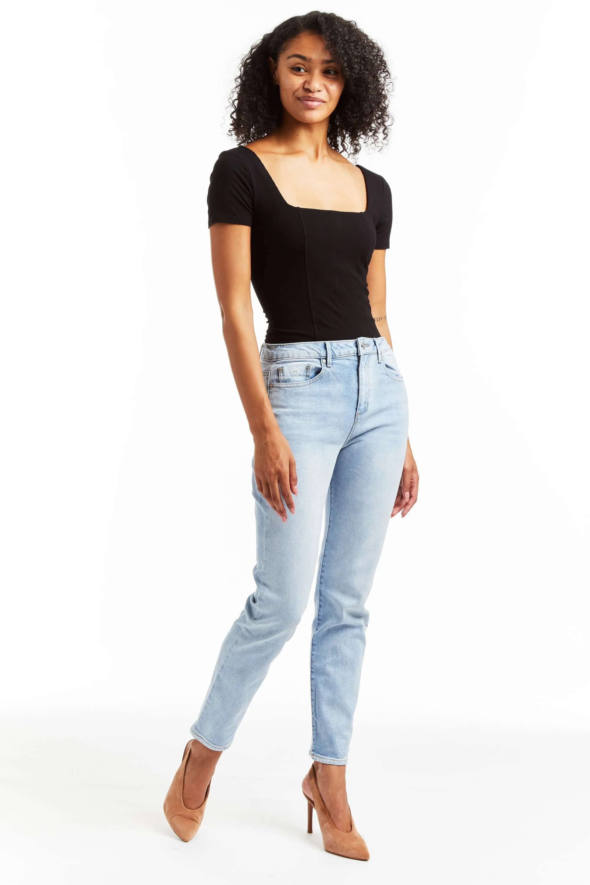 High Rise Slim Straight Jean In Indigo