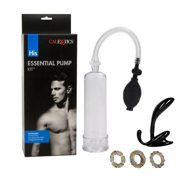 His Essential Erection Enhancement Kit with Penis Pump, Prostate Probe & Penis Ring