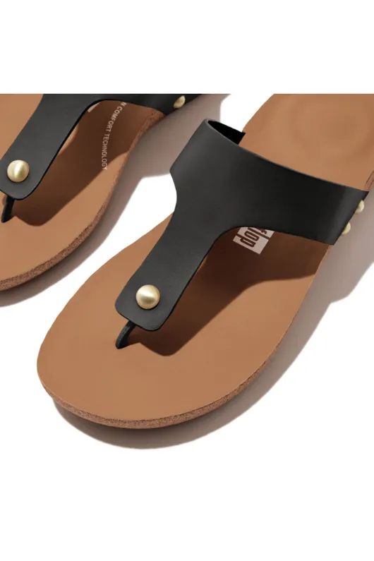 iQushion Leather Toe Post Sandal