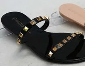 Joanie Black Stud Sandals | FINAL SALE