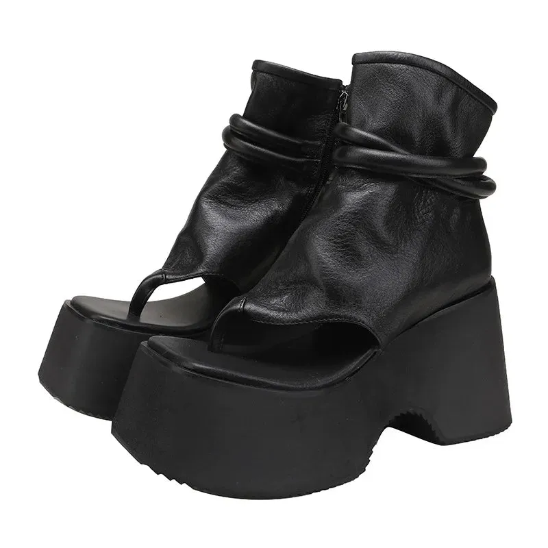 Joskaa 2024 New Ankle Boots Chunky Sandals