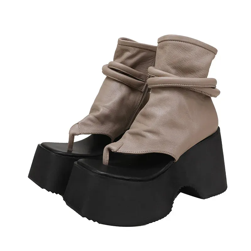 Joskaa 2024 New Ankle Boots Chunky Sandals