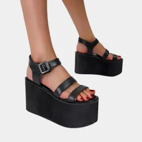 Joskaa 2024 New Japanese Chunky Sandals Black