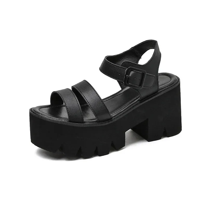 Joskaa 2024 New Open Toe Chunky Sandals For Womens