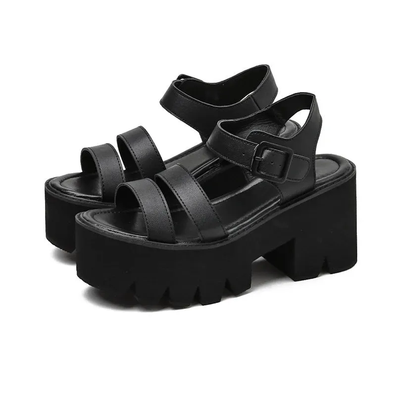 Joskaa 2024 New Open Toe Chunky Sandals For Womens