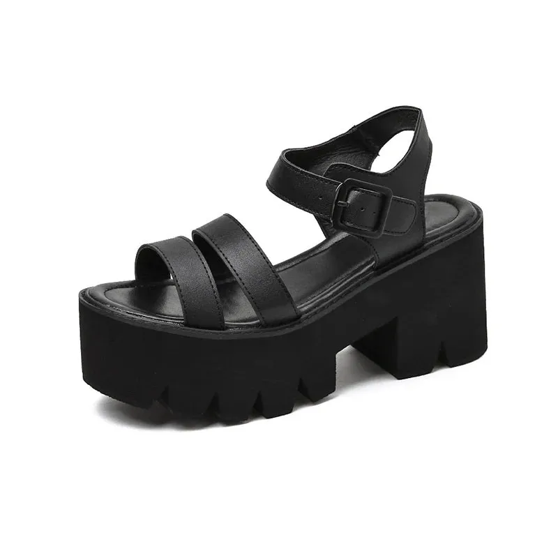 Joskaa 2024 New Open Toe Chunky Sandals For Womens