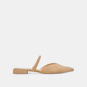 KANIKA WIDE FLATS TAN SUEDE