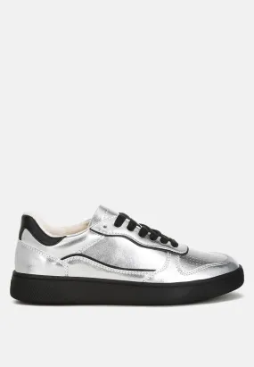 Kyniska Metallic Faux Leather Everyday Sneakers