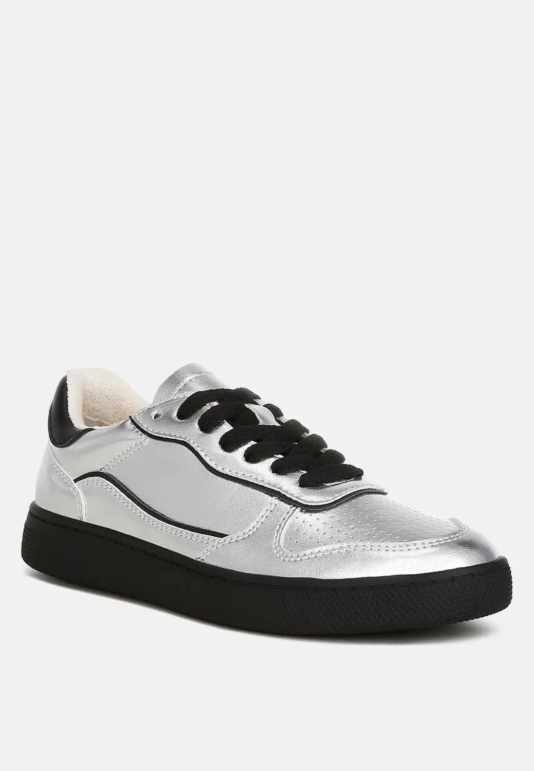 Kyniska Metallic Faux Leather Everyday Sneakers