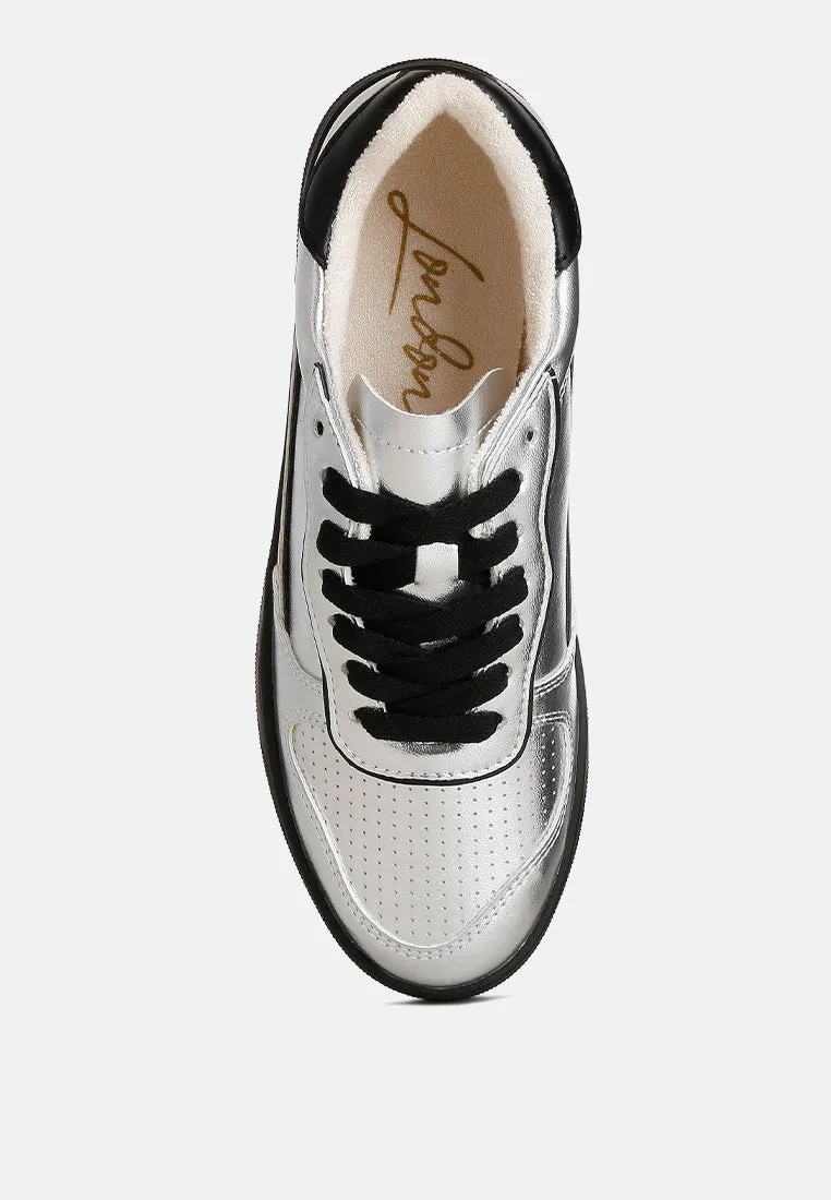 Kyniska Metallic Faux Leather Everyday Sneakers