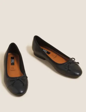 Leather Bow Ballet Pumps