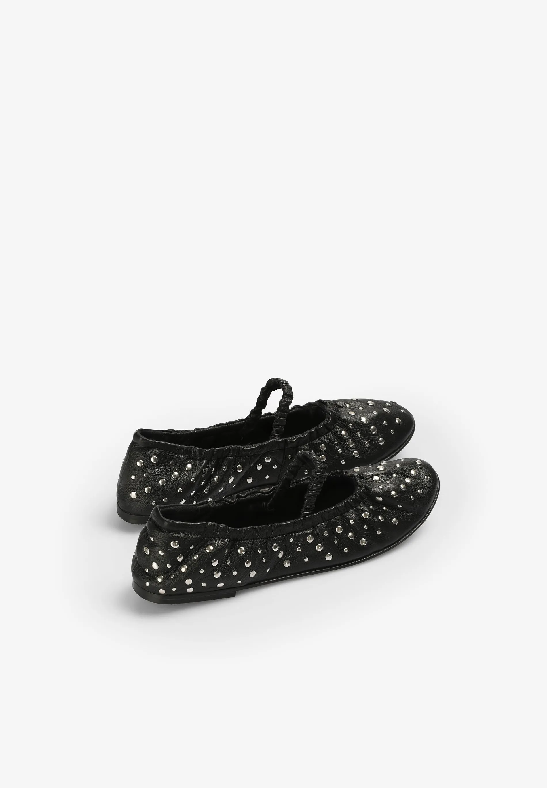 LEATHER STUDDED BALLET FLATS