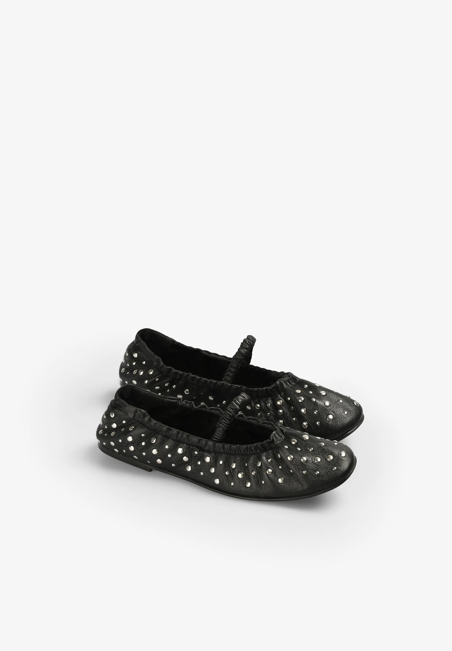 LEATHER STUDDED BALLET FLATS