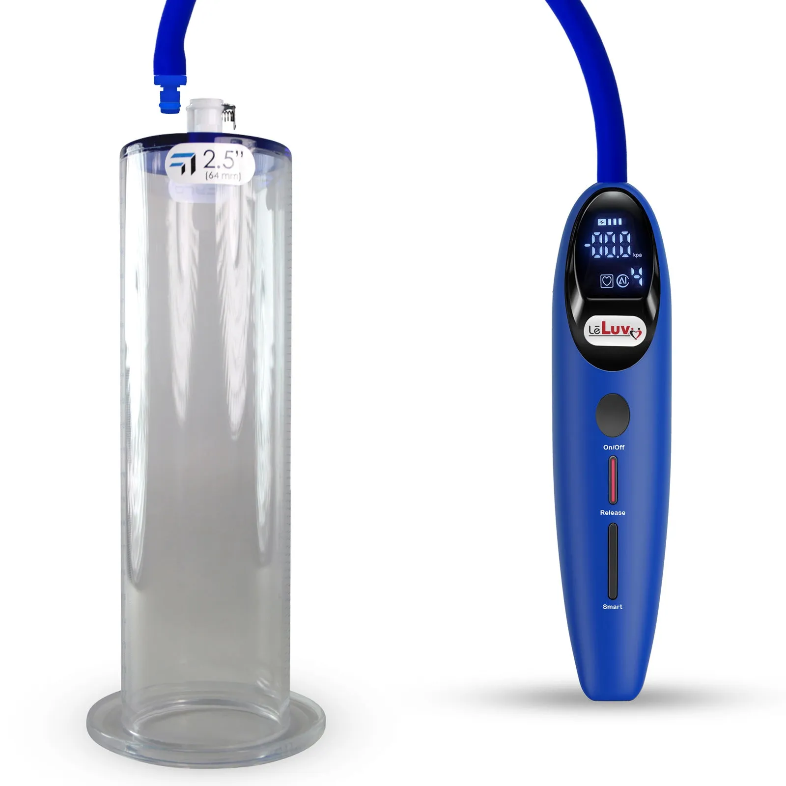 LeLuv Magna Smart LCD Penis Pump | 9 or 12 Inch Length Cylinder | Wide Flange