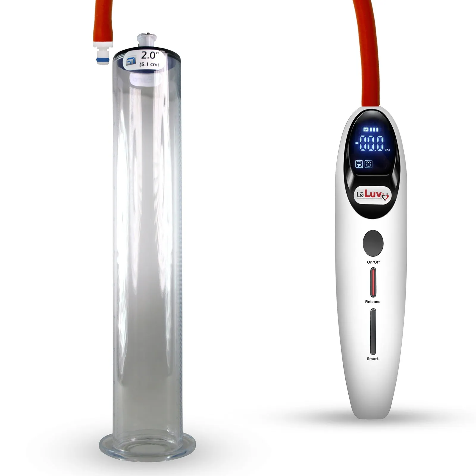 LeLuv Magna Smart LCD Penis Pump | 9 or 12 Inch Length Cylinder | Wide Flange