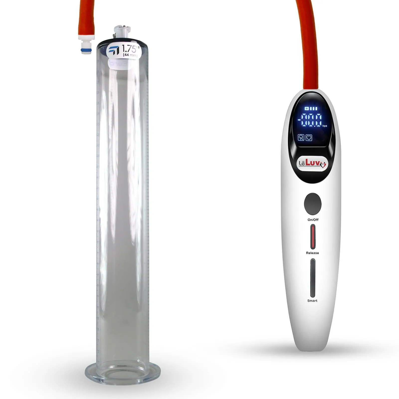 LeLuv Magna Smart LCD Penis Pump | 9 or 12 Inch Length Cylinder | Wide Flange