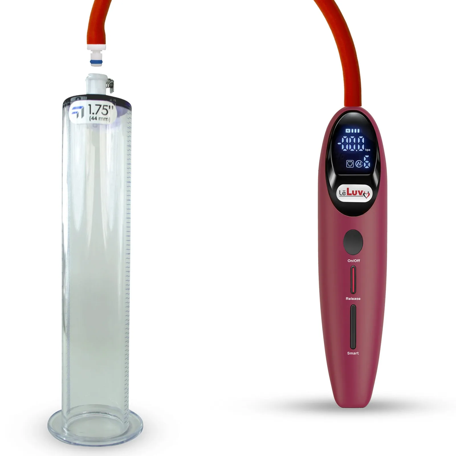 LeLuv Magna Smart LCD Penis Pump | 9 or 12 Inch Length Cylinder | Wide Flange