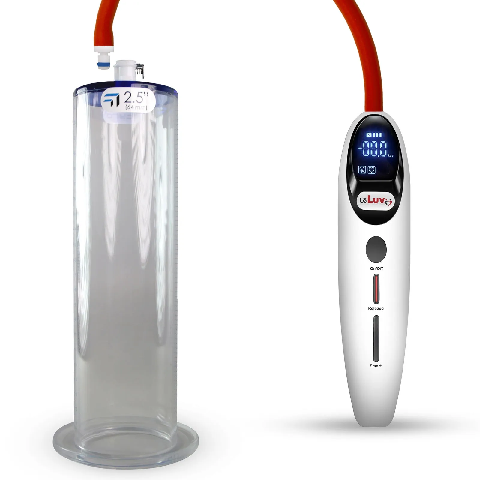 LeLuv Magna Smart LCD Penis Pump | 9 or 12 Inch Length Cylinder | Wide Flange