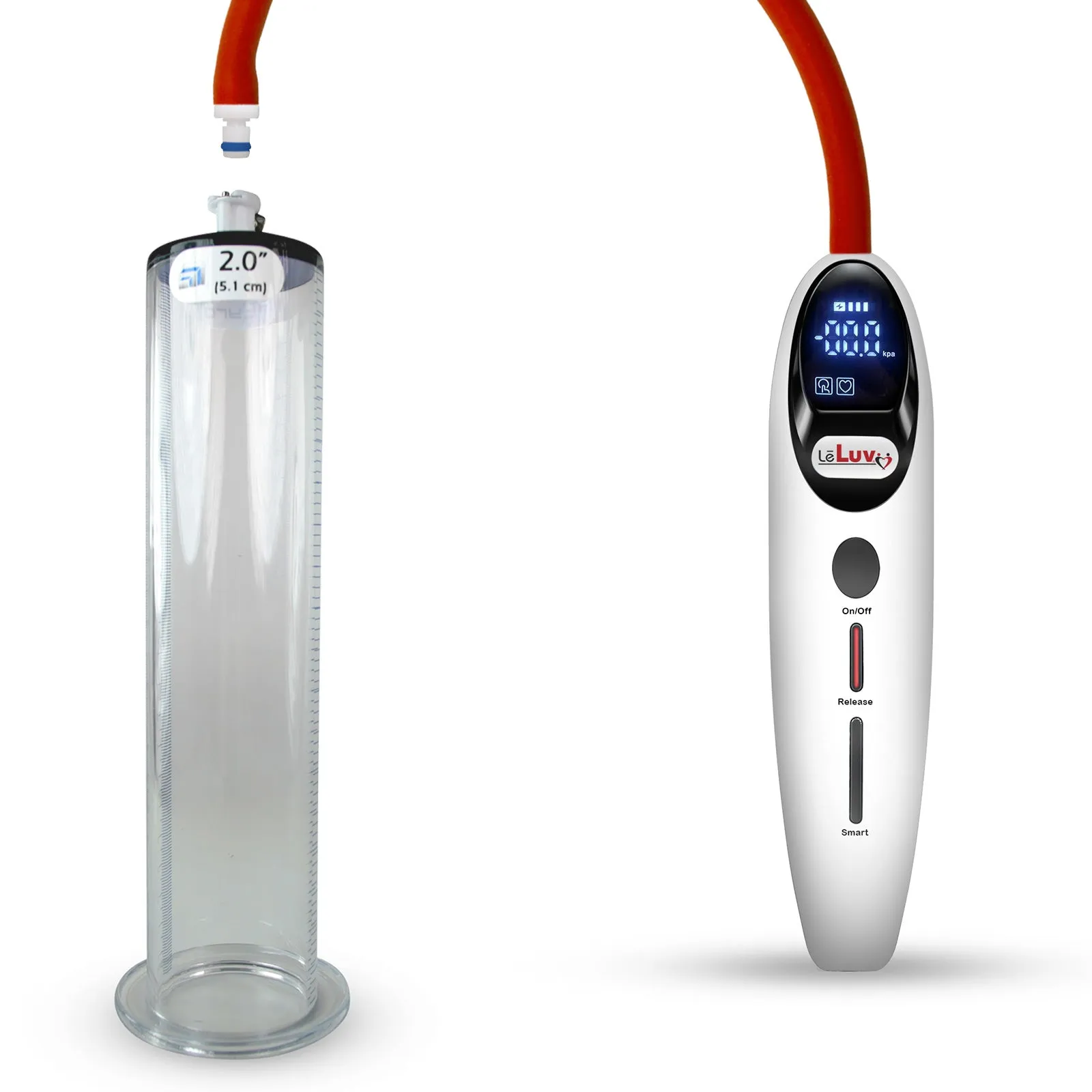 LeLuv Magna Smart LCD Penis Pump | 9 or 12 Inch Length Cylinder | Wide Flange