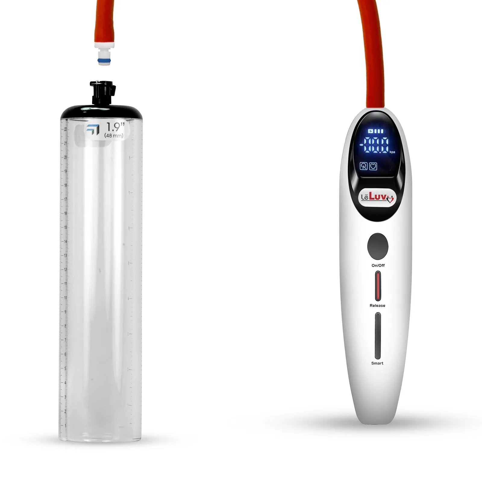 LeLuv Magna Smart LCD Penis Pump | Thick Wall Cylinder | 9 or 12 Inch Length