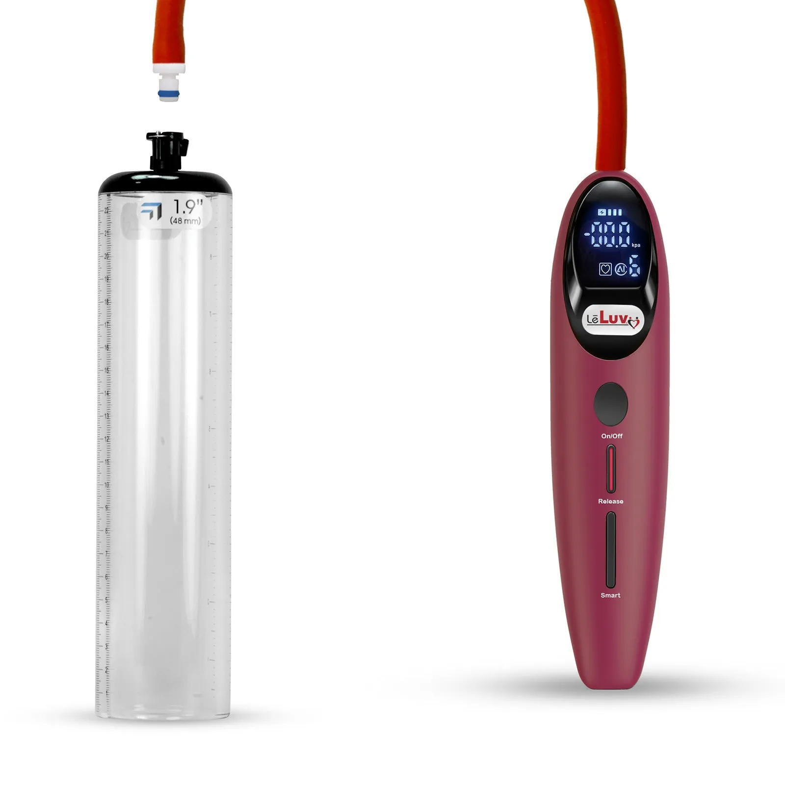 LeLuv Magna Smart LCD Penis Pump | Thick Wall Cylinder | 9 or 12 Inch Length