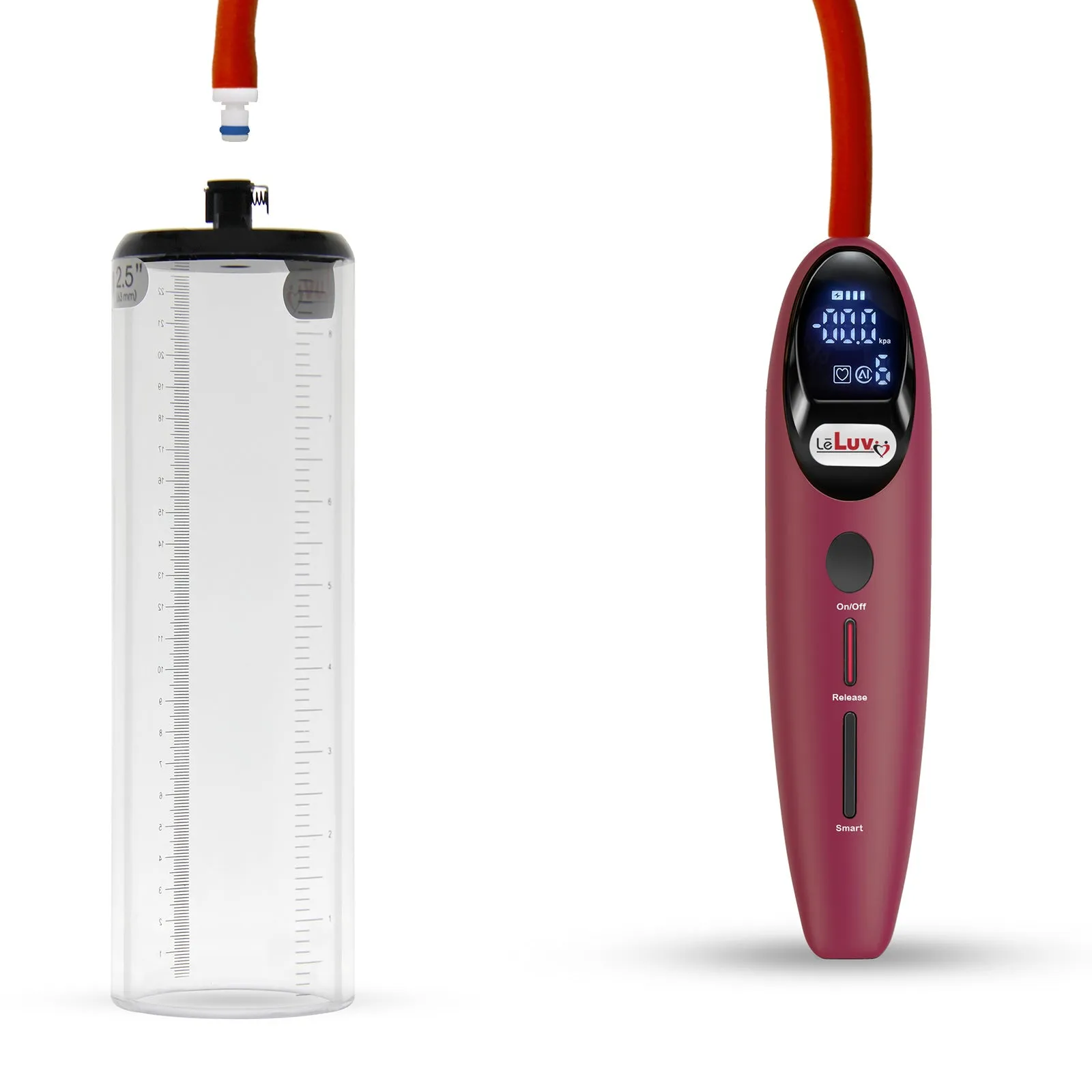 LeLuv Magna Smart LCD Penis Pump | Thick Wall Cylinder | 9 or 12 Inch Length