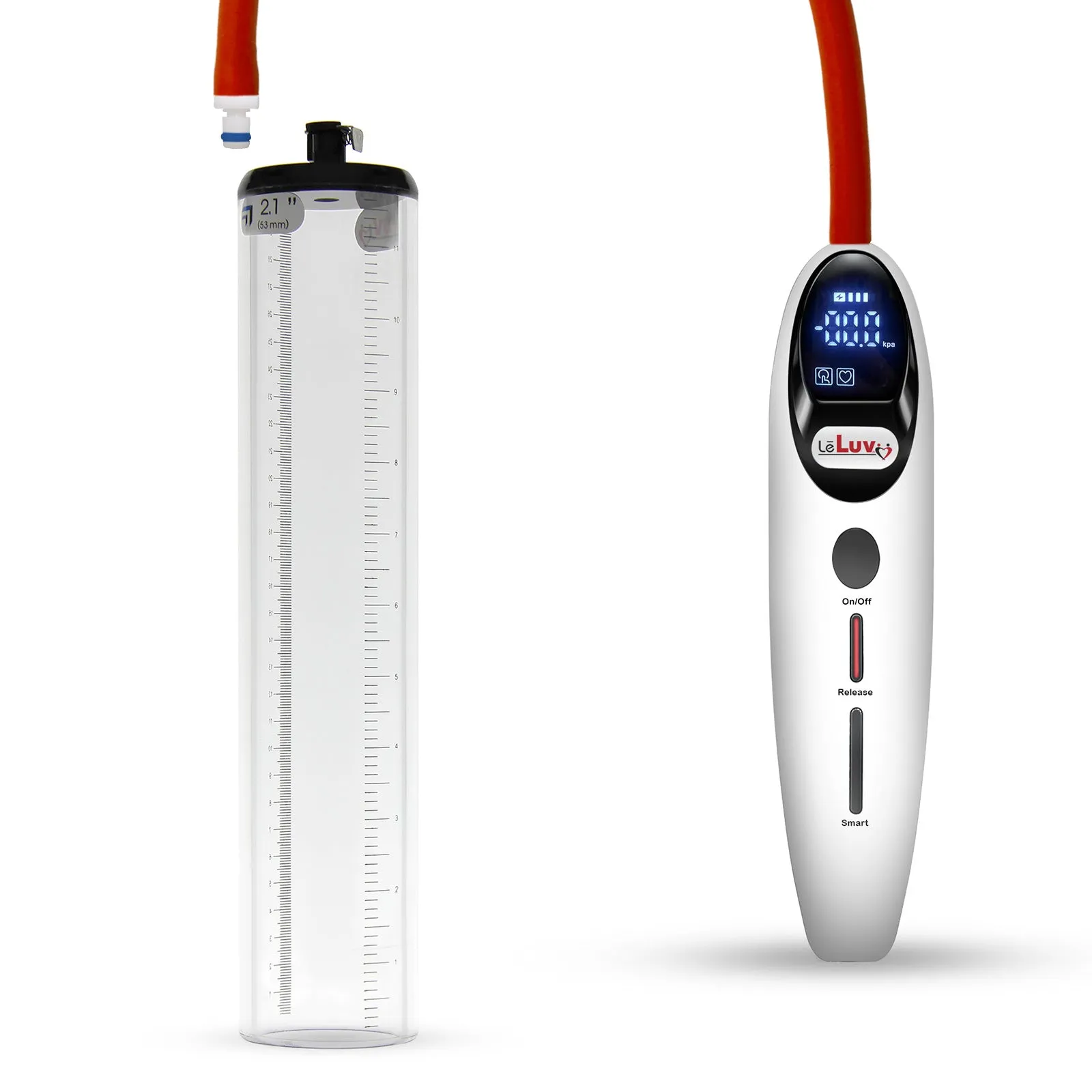 LeLuv Magna Smart LCD Penis Pump | Thick Wall Cylinder | 9 or 12 Inch Length