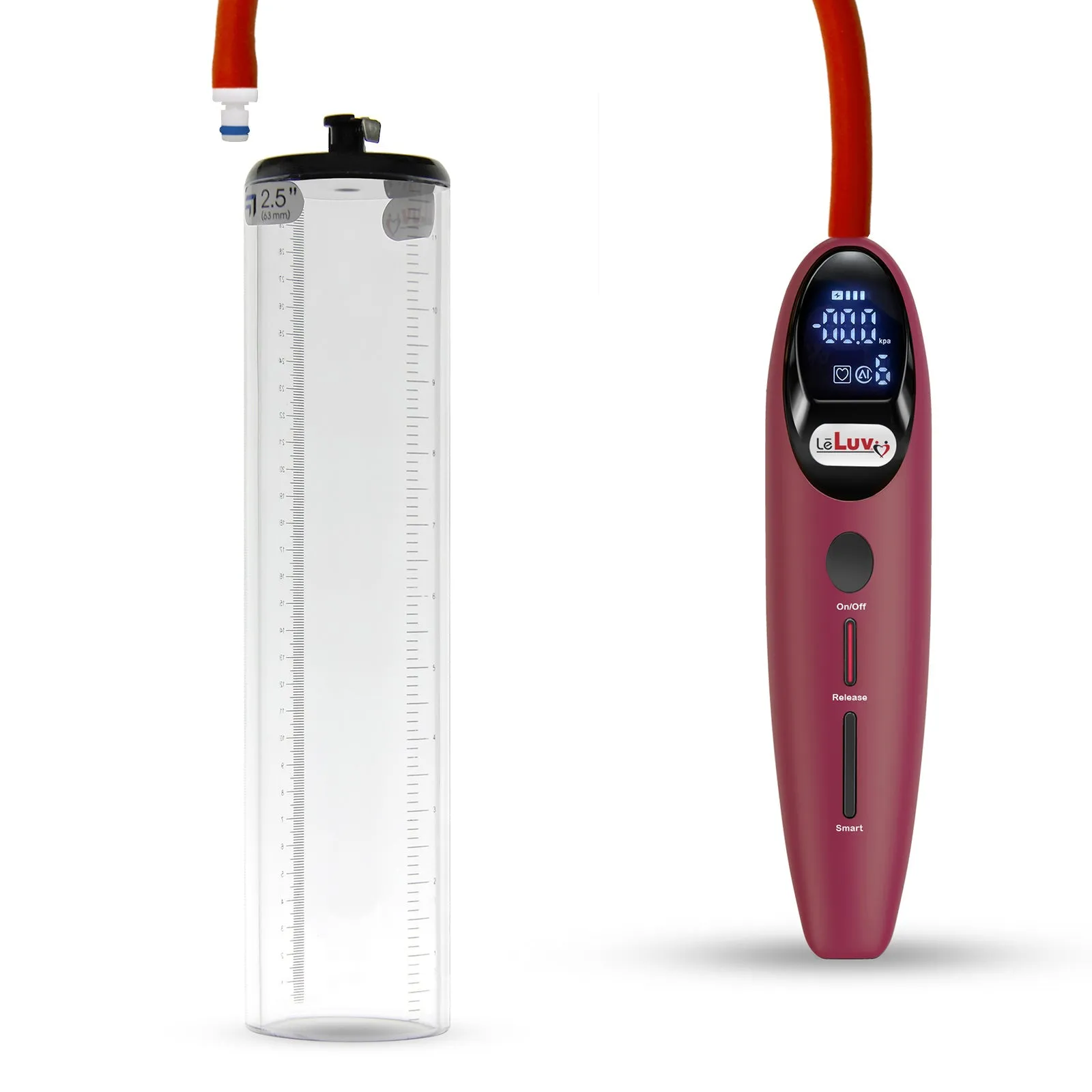 LeLuv Magna Smart LCD Penis Pump | Thick Wall Cylinder | 9 or 12 Inch Length