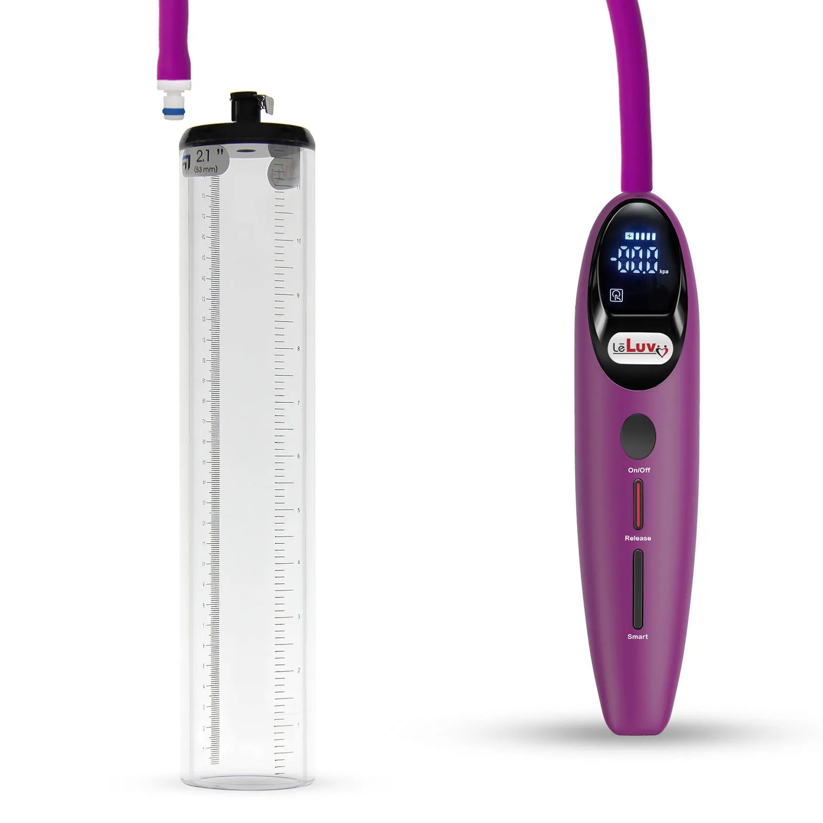 LeLuv Magna Smart LCD Penis Pump | Thick Wall Cylinder | 9 or 12 Inch Length