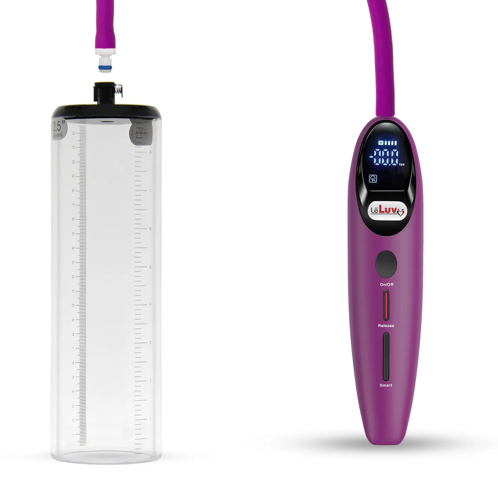 LeLuv Magna Smart LCD Penis Pump | Thick Wall Cylinder | 9 or 12 Inch Length