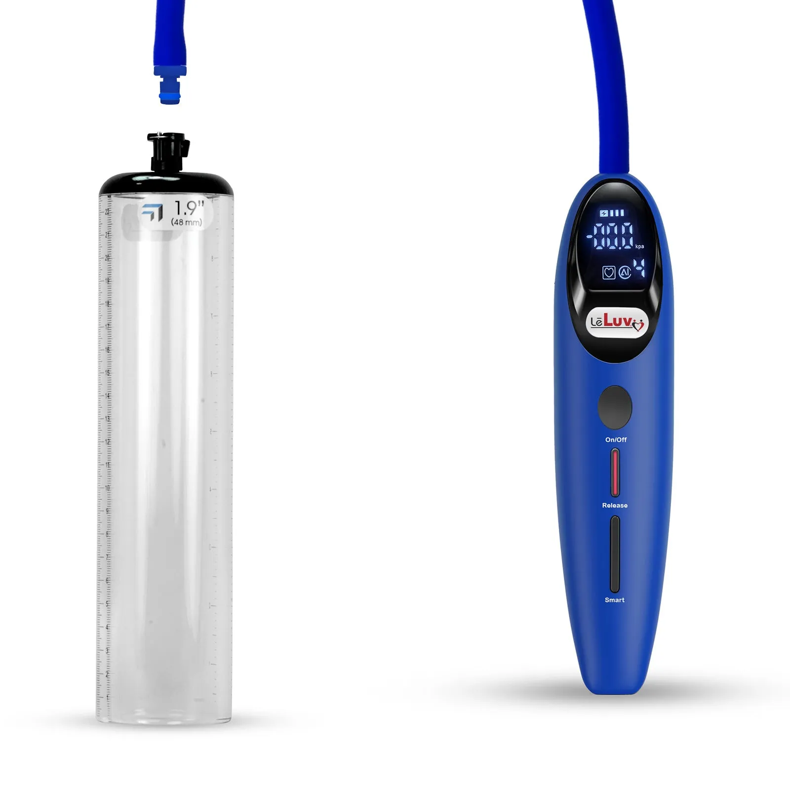 LeLuv Magna Smart LCD Penis Pump | Thick Wall Cylinder | 9 or 12 Inch Length