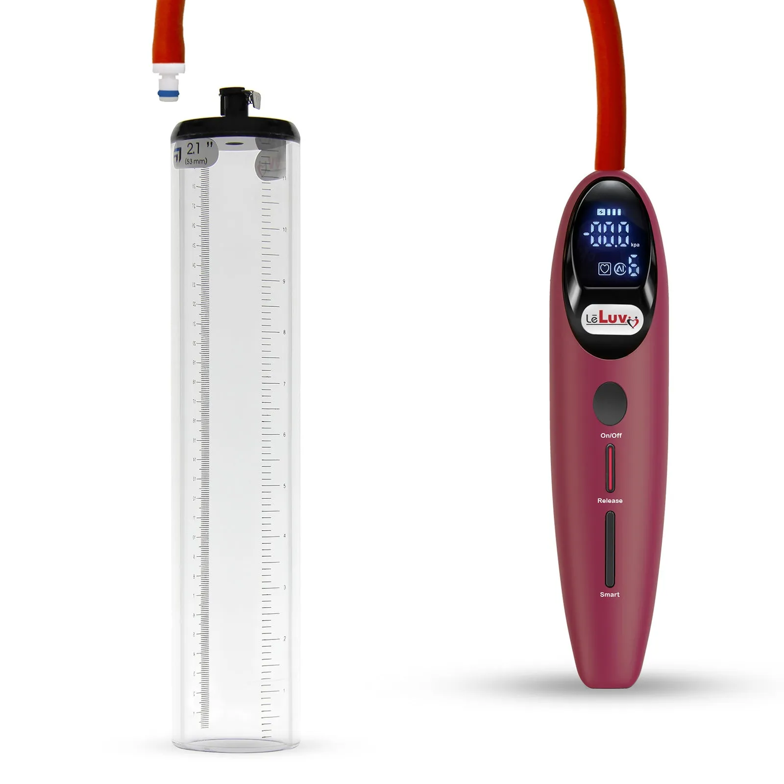 LeLuv Magna Smart LCD Penis Pump | Thick Wall Cylinder | 9 or 12 Inch Length