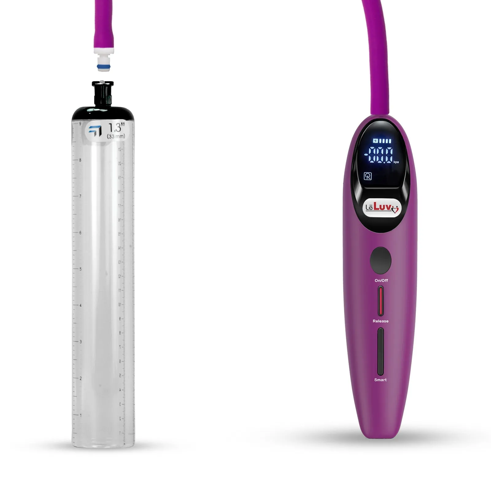 LeLuv Magna Smart LCD Penis Pump | Thick Wall Cylinder | 9 or 12 Inch Length