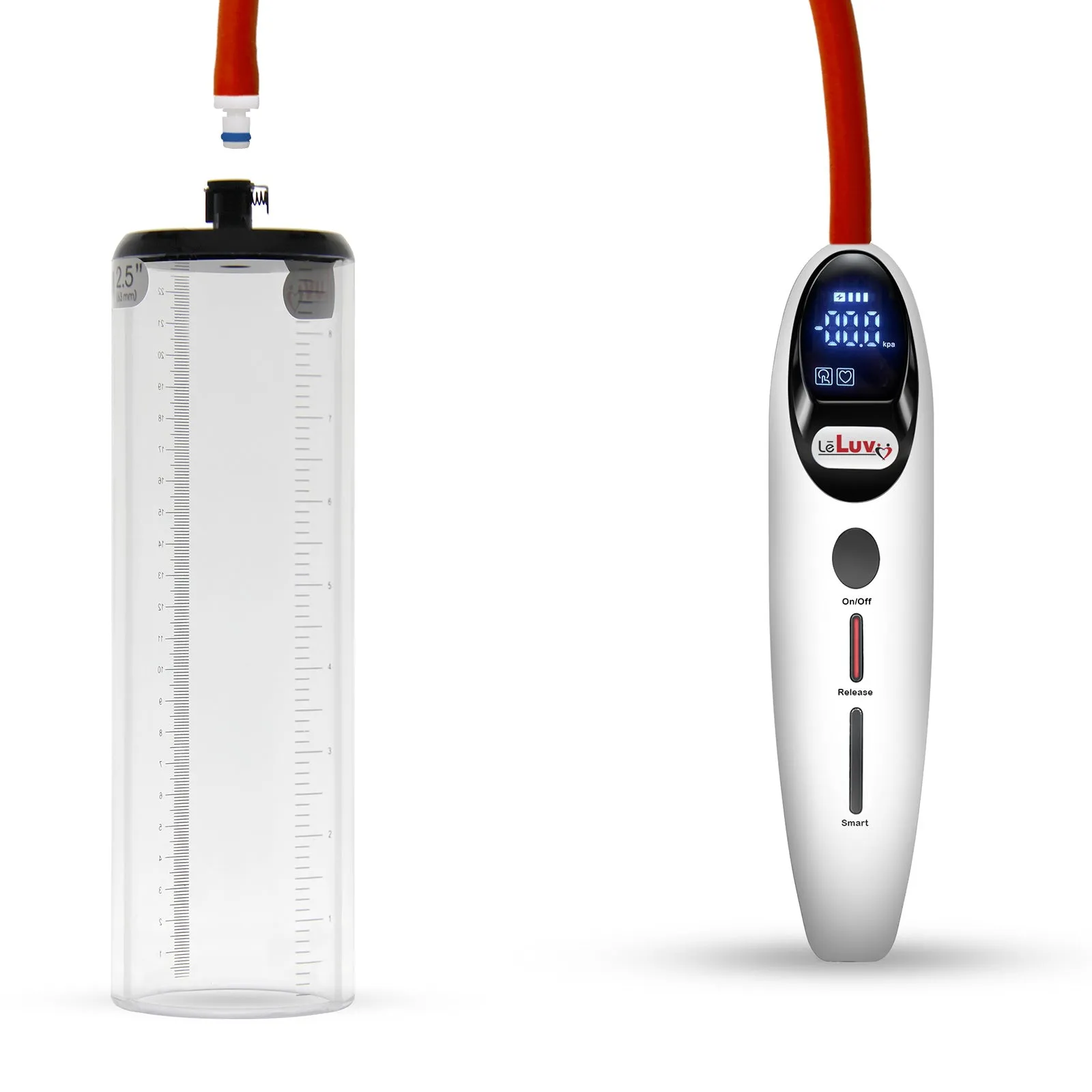 LeLuv Magna Smart LCD Penis Pump | Thick Wall Cylinder | 9 or 12 Inch Length